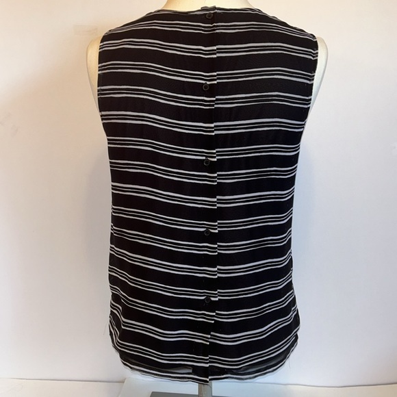 Banana Republic lack & White Striped Layered Sheer Tank Top Women’sSmall - Picture 4 of 7